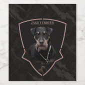 ドイツの狩りテリア、ザジャグテリア、アート ワインラベル (シングルラベル)