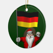 ドイツの看板を持つ愛らしいサンタクロース セラミックオーナメント (左)