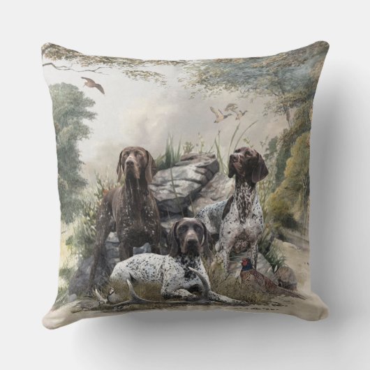 ドイツの短いポインタかドイツのクールザー クッション (裏面)