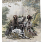 ドイツの短いポインタかドイツのクールザー シャワーカーテン (正面)