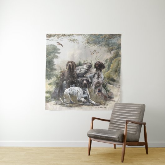 ドイツの短いポインタかドイツのクールザー タペストリー (インサイチュ)