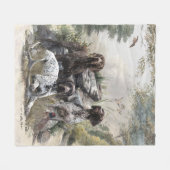 ドイツの短いポインタかドイツのクールザー フリースブランケット (正面(横))