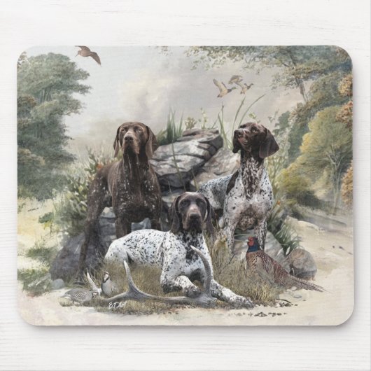 ドイツの短いポインタかドイツのクールザー マウスパッド (正面)