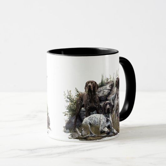 ドイツの短いポインタかドイツのクールザー マグカップ (正面右)