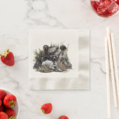 ドイツの短いポインタかドイツのクールザー 縁ありカクテルナプキン (インサイチュ)