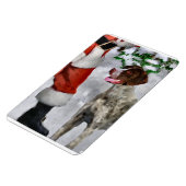 ドイツの短いポインタとサンタ・クリスマス マグネット (左側)