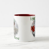 ドイツの短いポインタのクリスマスプレゼント ツートーンマグカップ (中央)