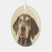 ドイツの短いポインタのクリスマス ガラスオーナメント (正面左)