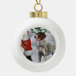 ドイツの短いポインタのクリスマス セラミックボールオーナメント