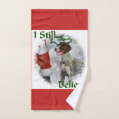 ドイツの短いポインタのクリスマス バスタオルセット (ハンドタオル)