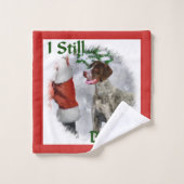 ドイツの短いポインタのクリスマス バスタオルセット (ウォッシュタオル)