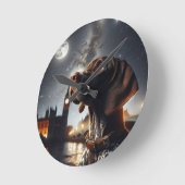 ドイツの短いポインタの夜の空の月 ラウンド壁時計 (傾斜)