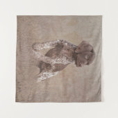 ドイツの短いポインタの子犬 タペストリー (正面(横))