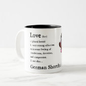 ドイツの短いポインタの贈り物 ツートーンマグカップ (正面左)