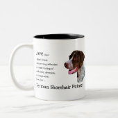 ドイツの短いポインタの贈り物 ツートーンマグカップ (左)