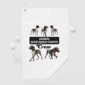 ドイツの短いポインタクルー ゴルフタオル (インサイチュ)