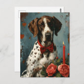 ドイツの短いポインタヴィンテージバレンタインデー ポストカード (正面/裏面)