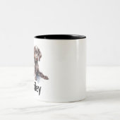 ドイツの短いポインターの水色マグ ツートーンマグカップ (中央)