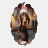 ドイツの短いポインタークリスマスクッキー オーナメントカード (右)