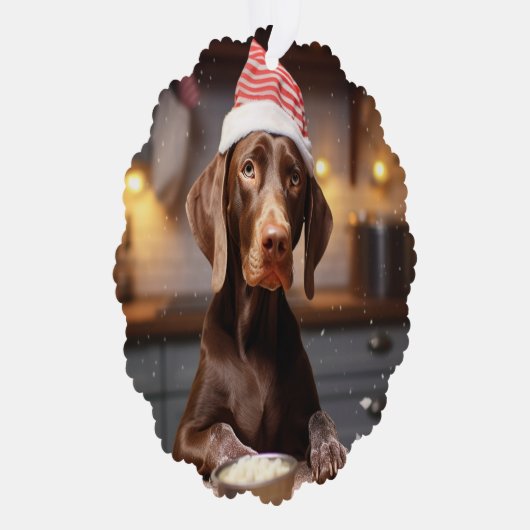 ドイツの短いポインタークリスマスクッキー オーナメントカード (右)