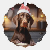 ドイツの短いポインタークリスマスクッキー オーナメントカード (裏面)