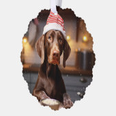 ドイツの短いポインタークリスマスクッキー オーナメントカード (左)