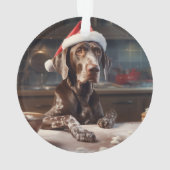 ドイツの短いポインタークリスマスクッキー オーナメント (裏面)