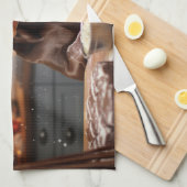 ドイツの短いポインタークリスマスクッキー キッチンタオル (四つ折り)