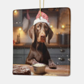 ドイツの短いポインタークリスマスクッキー セラミックオーナメント (左)