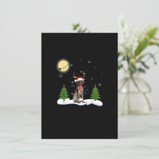 ドイツの短いポインタークリスマスライトサンタ 招待状 (スタンド正面)