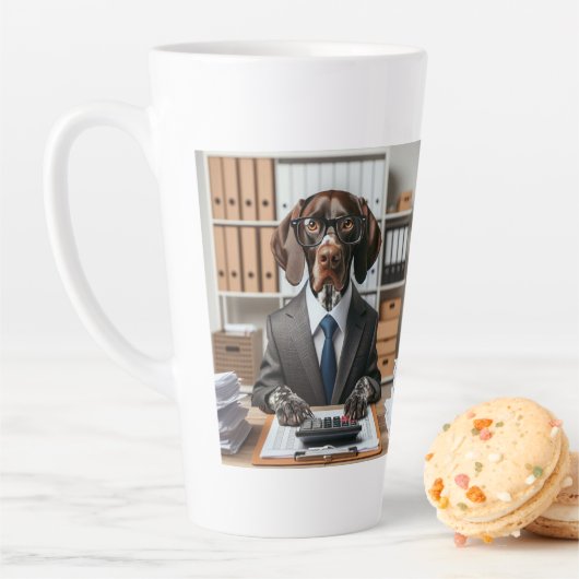 ドイツの短いポインタ作業会計士 カフェラテマグ (インサイチュ)