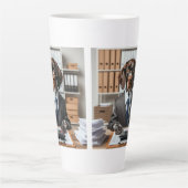 ドイツの短いポインタ作業会計士 カフェラテマグ (正面)