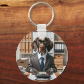 ドイツの短いポインタ作業会計士 キーホルダー (正面)