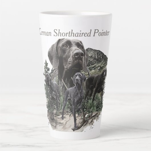 ドイツの短いポインタ愛好家 カフェラテマグ (正面)