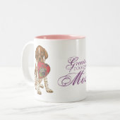 ドイツの短い干し草のポインターハートMom ツートーンマグカップ (正面左)