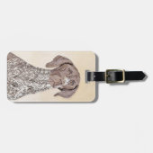 ドイツの短い絵画ポインター-ドッグアート ラゲッジタグ (正面横)