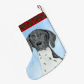 ドイツの短い絵画ポインタ-オリジナル スモールクリスマスストッキング (裏面 (吊り時))