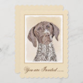 ドイツの短い絵画ポインタ-オリジナル 招待状 (正面/裏面)