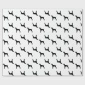 ドイツの短い髪のポインター犬のシルエット ラッピングペーパー (フラット)