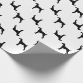 ドイツの短い髪のポインター犬のシルエット ラッピングペーパー (角)