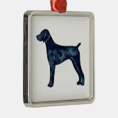 ドイツの短剣ポインタの黒い水色 メタルオーナメント (右)