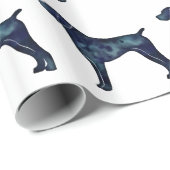 ドイツの短剣ポインタの黒い水色 ラッピングペーパー (ロールコーナー)