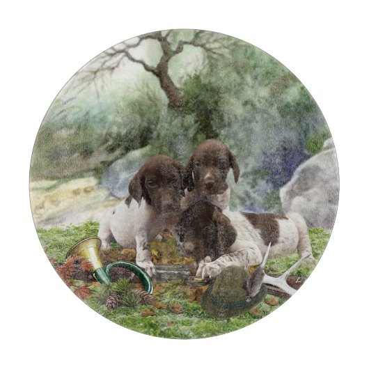 ドイツの短編ポインタかわいい子犬 カッティングボード (正面)