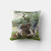 ドイツの短編ポインタかわいい子犬 クッション (正面)