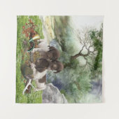 ドイツの短編ポインタかわいい子犬 タペストリー (正面(横))