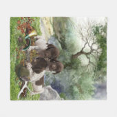 ドイツの短編ポインタかわいい子犬 フリースブランケット (正面(横))