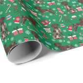 ドイツの短編ポインタのクリスマスドッグ ラッピングペーパー (ロールコーナー)