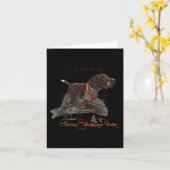 ドイツの短編ポインタ・シャツハンタ生まれー カード (黄色い花)