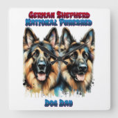 ドイツの祝羊飼い国民の純血記念日 スクエア壁時計 (正面)