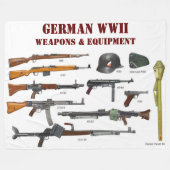 ドイツの第二次世界大戦の武器と装備 フリースブランケット (正面(横))